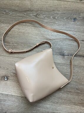 Samara - Structured Nude Crossbody Bag with Slim Adjustable Strap